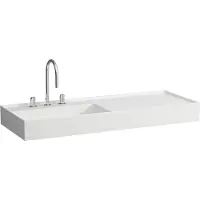 Laufen Kartell lavabo, encastré, tablette à droite, 2 trous pour robinetterie, sans trop-plein, 1200x460mm, H8133327578151, H8133327578151