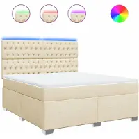 Syfax Giroletto a Molle con Materasso Crema 180x200 cm in Tessuto
