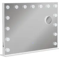Vicco Specchio da toilette Greta Bianco 58 x 47 cm con illuminazione a LED, Model 51271