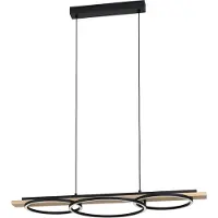 Eglo BOYAL, nero, marrone, acciaio, legno, universale, IP20, II, LED