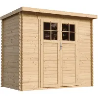 Timbela Casetta da giardino in legno CON PAVIMENTO IMPREGNATO, porta con serratura - L142xL239xH200 cm 2,63 m2 -M310F+M310G