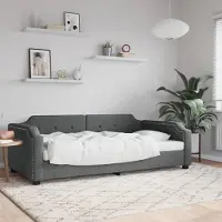 Prolenta Maison Exclusive - Letto a giorno, colore grigio scuro, 90x190 cm, tessuto