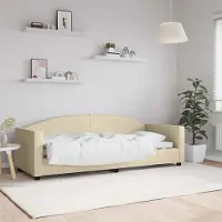 Prolenta Maison Exclusive - Letto a giorno color crema, 80x200 cm, rivestito in tessuto
