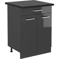 Vicco Mobiletto base per cucina R-Line Antracite lucido 60 cm , PL Antracite, Model 53662