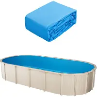 Vevor Liner per piscina ovale , 730 x 375 x 147 cm, in vinile di spessore standard, resistente all'usura, adatto a piscine fino a 132 cm di altezza, monocolore