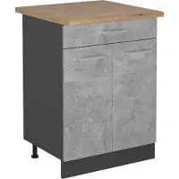 Vicco Mobiletto base per cucina R-Line Calcestruzzo 60 cm , PL Rovere, Model 54014