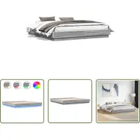 The Living Store Struttura letto con LED Grigio Sonoma 180x200 cm