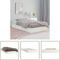 The Living Store Letto in legno massiccio bianco 100x200 cm
