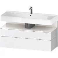 Duravit Collection One Meuble sous-lavabo, 1 tiroir et 1 tiroir, 1190x470x590mm, en niche blanc ultra-brillant, QA4396022180000, QA4396022180000