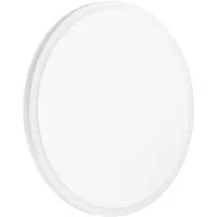 Eglo Plafoniera LED Mongodio 1, lampada da parete a 1 luce, lampada da soffitto in acciaio e plastica in bianco, lampada da soggiorno, bianco caldo, Ø 25 cm