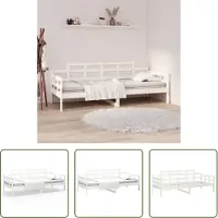 The Living Store Letto da giorno in pino massiccio bianco 90x200 cm