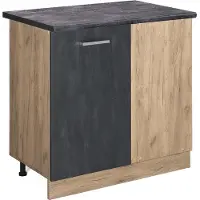 Vicco Mobile ad angolo cucina R-Line Calce nera 86 cm , PL Antracite, Model 49259