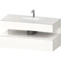 Duravit Collection One lavabo à encastrer avec meuble sous-vasque en console, 1200x550x600mm, niche blanc ultra-brillant, QA4787022220000, QA4787022220000