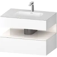 Duravit Collection One lavabo à encastrer avec meuble sous-vasque en console, 800x550x600mm, niche blanc ultra-brillant, QA4785022180000, QA4785022180000