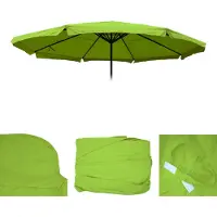 Mendler Coperchio di ricambio per ombrellone Meran Pro, ombrellone da ristorazione con mantovana Ø 5m, poliestere ~ verde chiaro