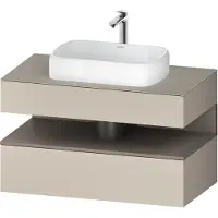 Duravit Collection One Meuble sous-vasque sur console, 1 tiroir, 1 tiroir, découpe au centre, 1000x550x600mm, niche basalte mat, QA4731043830010, QA4731043830010