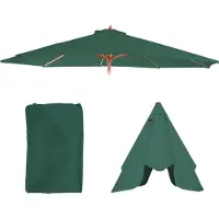 Mendler Copertura di ricambio per ombrellone Florida, copertura di ricambio per ombrellone, Ø 3,5 m poliestere 8 montanti ~ verde