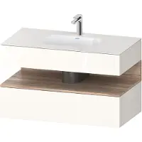 Duravit Collection One lavabo à encastrer avec meuble sous-vasque en console, 1000x550x600mm, niche en chêne mamelonné, QA4786055220000, QA4786055220000