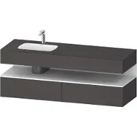Duravit Collection One lavabo à encastrer avec meuble sous-vasque en console, 1600x550x600mm, niche blanc mat, vasque à gauche, QA4795018490000, QA4795018490000