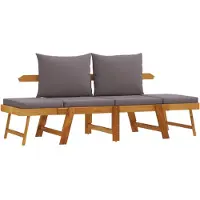 vidaXL Panca da giardino con cuscino 2 in 1 in legno massiccio di acacia