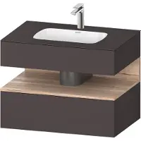 Duravit Collection One lavabo à encastrer avec meuble sous-vasque en console, 800x550x600mm, niche en chêne mamelonné, QA4785055800010, QA4785055800010