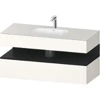 Duravit Collection One lavabo à encastrer avec meuble sous-vasque en console, 1200x550x600mm, niche en chêne noir, QA4787016840010, QA4787016840010