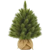Triumph tree Forest Albero di Natale artificiale glassato in sacco di iuta - H45 x Ø36 cm - Verde