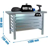 Simonwork (bancos De Trabajo) Banco Da Lavoro Bt6 5box 830x1200x730 Mm