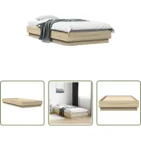 The Living Store struttura letto rovere Sonoma 90x200 cm materiale a base di legno
