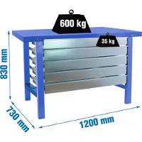 Simonwork (bancos De Trabajo) Banco Da Lavoro Bt6 5box 830x1200x730 Mm