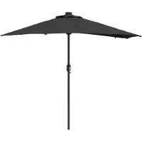 Syfax Ombrello da giardino Nero 294 x 150 x 223 cm