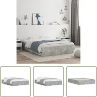The Living Store Struttura letto con cassetti in cemento grigio 150x200 cm materiale legno