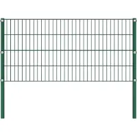 vidaXL Pannello di recinzione con paletti in ferro 13,6 x 0,8 m Verde
