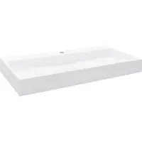 Syfax Lavandino 100x46x11 cm Blocco in Marmo/Minerale Bianco