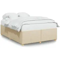 vidaXL Struttura letto senza materasso crema 140x190 cm tessuto