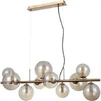 ITALUX Lampadario a sospensione in ottone 10xG9 sfere di vetro CANELLO PND-406007-10-HBR