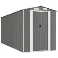 Syfax Capanno da Giardino Grigio Chiaro 192x523x223cm Acciaio Zincato