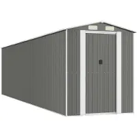 Syfax Capanno da Giardino Grigio Chiaro 192x772x223cm Acciaio Zincato