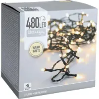 Nenurodyta Catena luminosa a LED con 480 luci, luce bianca calda, con timer – Illuminazione natalizia per interni ed esterni