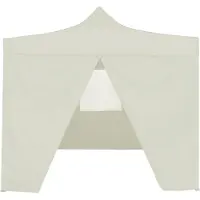 Syfax Gazebo Professionale Pieghevole con 4 Pareti 2x2m Acciaio Crema