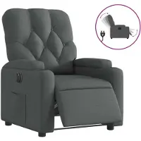 Syfax Poltrona Elettrica Reclinabile Grigio Scuro in Tessuto