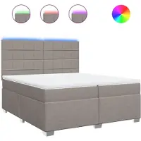 Syfax Giroletto a Molle con Materasso Tortora 200x200 cm in Tessuto
