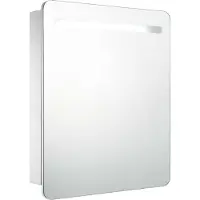 Syfax Armadietto Bagno con Specchio e LED 68x9x80 cm