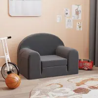 Prolenta Maison Exclusive - Divano letto per bambini, colore antracite, tessuto morbido e peluche