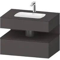 Duravit Collection One lavabo à encastrer avec meuble sous-vasque en console, 800x550x600mm, niche graphite super mate, QA4785080490000, QA4785080490000