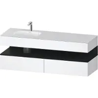 Duravit Collection One lavabo à encastrer avec meuble sous-vasque en console, 1600x550x600mm, niche en chêne noir, vasque à gauche, QA4795016180010, QA4795016180010