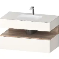 Duravit Collection One lavabo à encastrer avec meuble sous-vasque en console, 1000x550x600mm, niche en chêne mamelonné, QA4786055840010, QA4786055840010