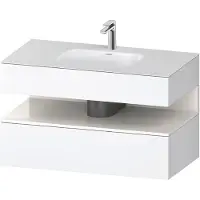 Duravit Collection One lavabo à encastrer avec meuble sous-vasque en console, 1000x550x600mm, niche blanc ultra-brillant, QA4786022180010, QA4786022180010
