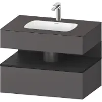 Duravit Collection One lavabo à encastrer avec meuble sous-vasque en console, 800x550x600mm, niche en chêne noir, QA4785016490010, QA4785016490010