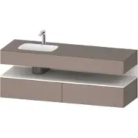 Duravit Collection One lavabo à encastrer avec meuble sous-vasque en console, 1600x550x600mm, niche blanc supermatt, vasque à gauche, QA4795084430000, QA4795084430000